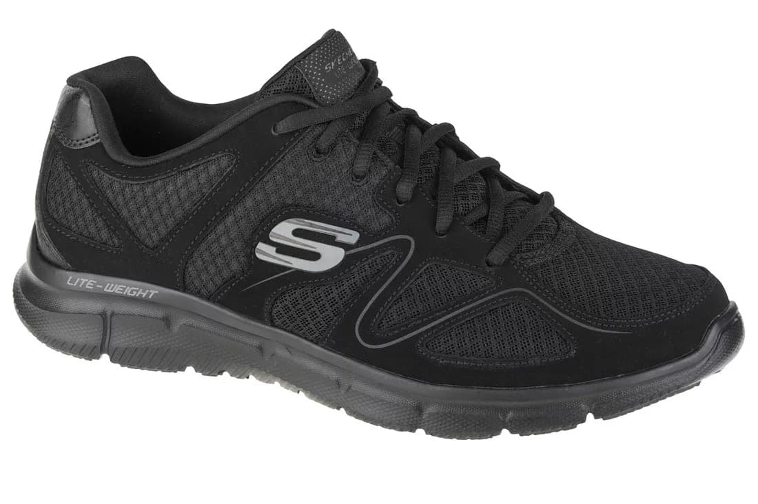 Skechers Verse - Flash Point 58350-BBK, Męskie, Czarne, buty sneakers, tkanina, rozmiar: 44