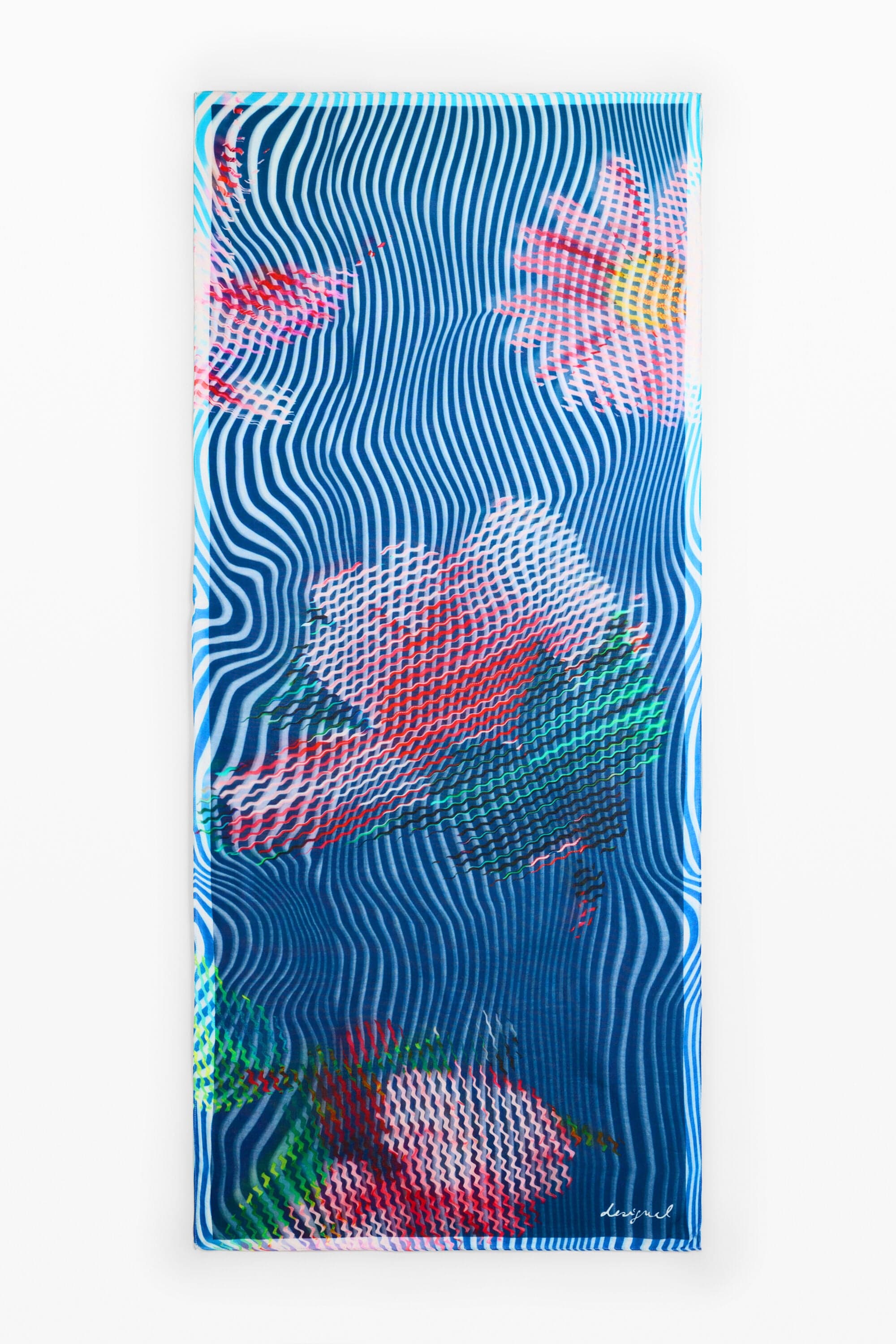 Prostokątny kwiatowy foulard