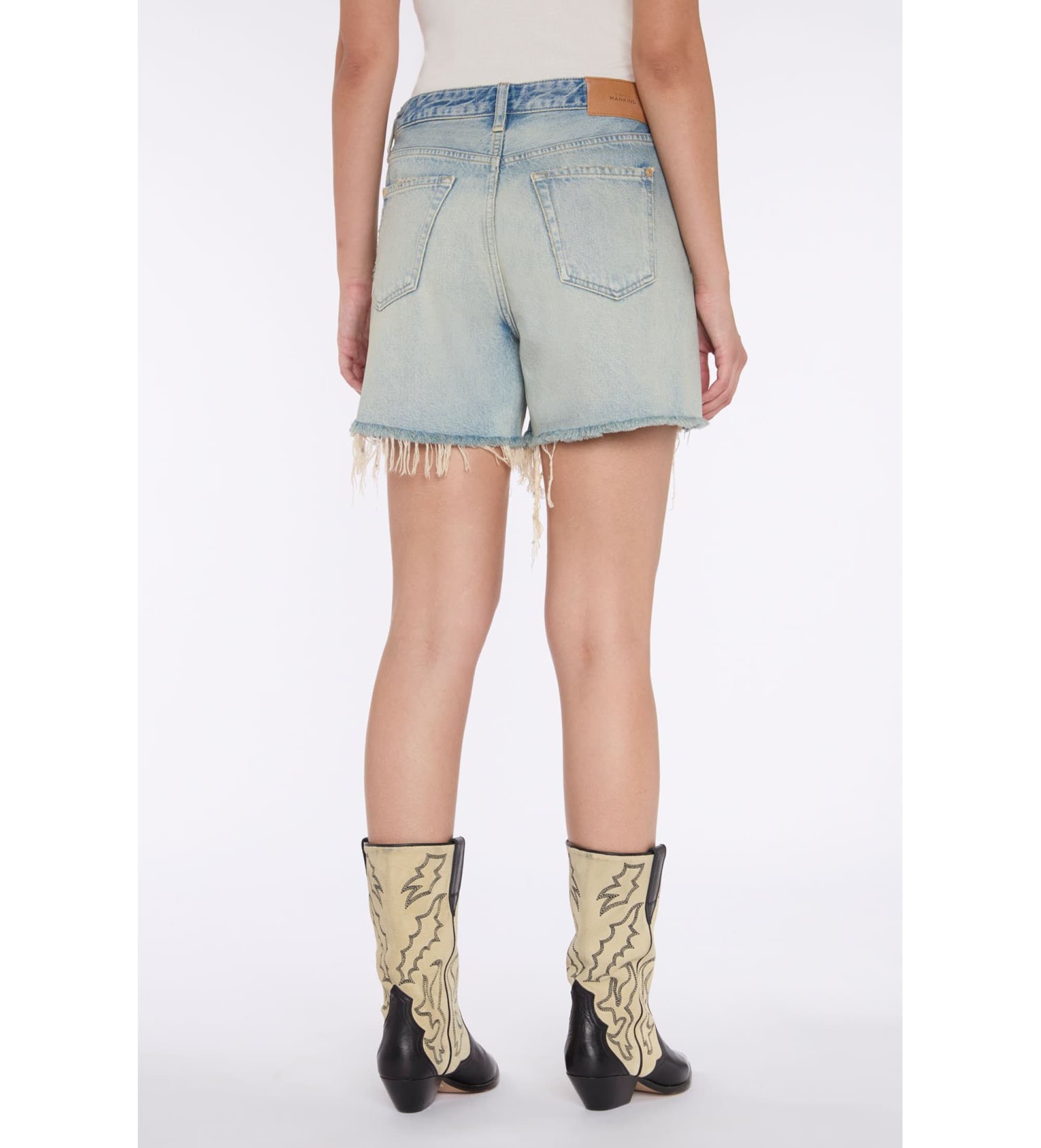 7 For All Mankind dla kobiet. 7U668066PAS Spodenki Monroe Long niebieskie (25), Zwykły, Bawełna