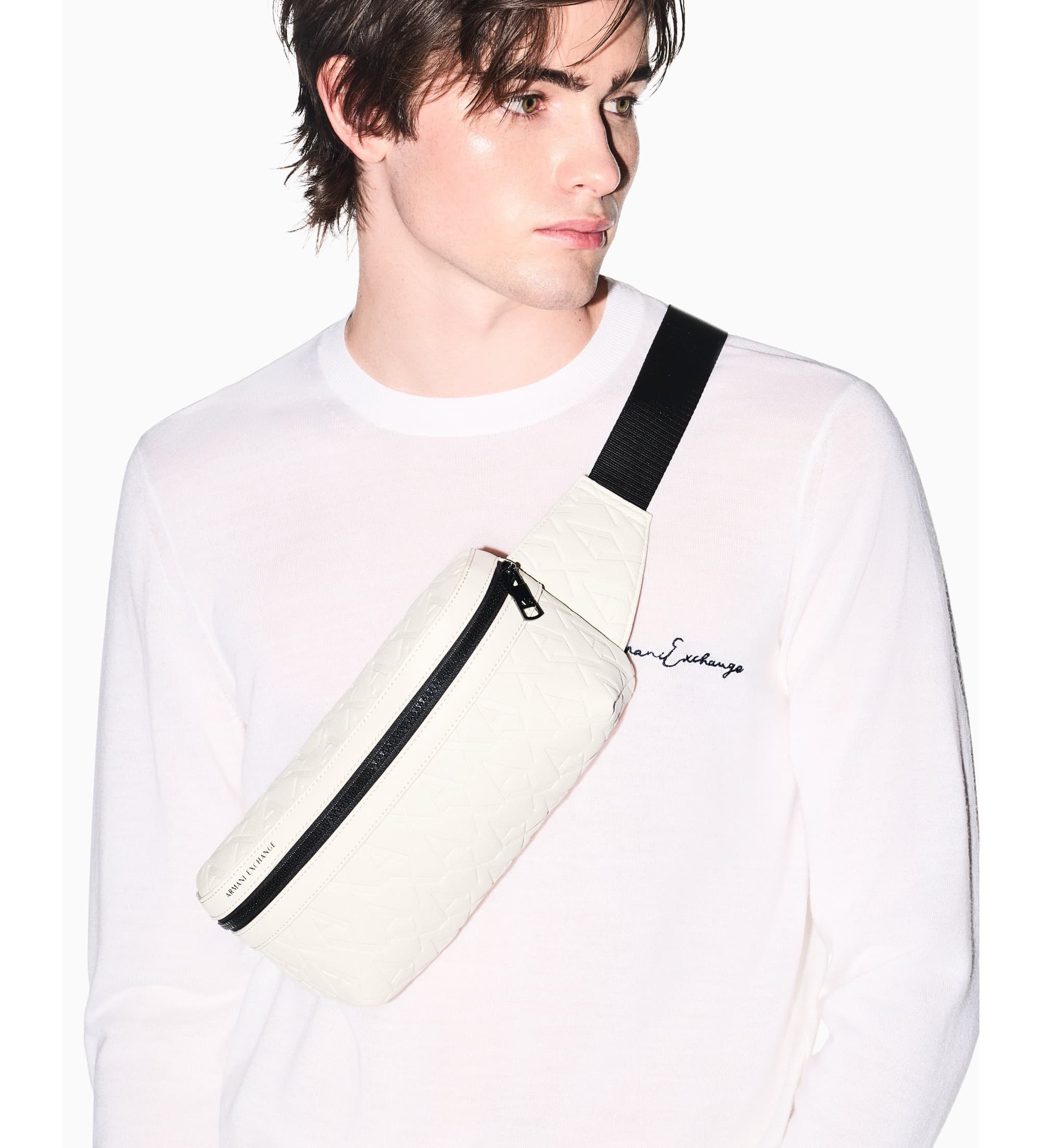 A|X Armani Exchange dla m??czyzn. XM000844AF12133U1074 Bumb bum bag beżowy (OSFA), Zwykły, Poliester