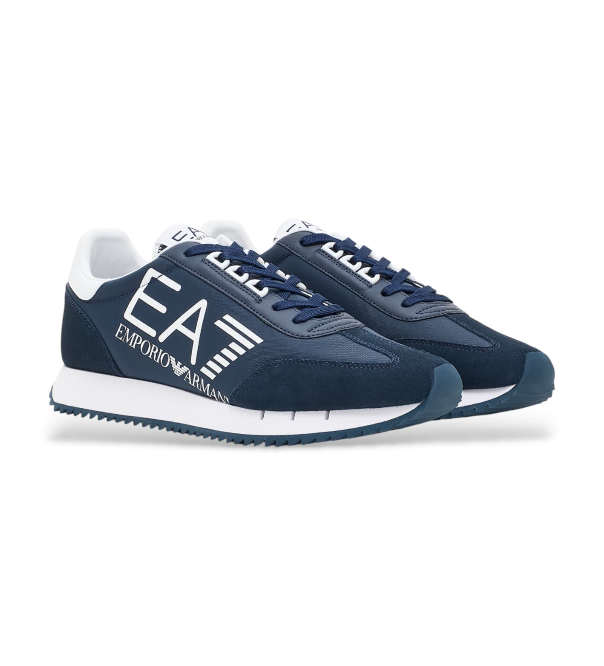 EA7 uniseks. 7X000541_AF18609 Granatowe buty sportowe vintage (38), Niebieski, Smycze, Zwykły