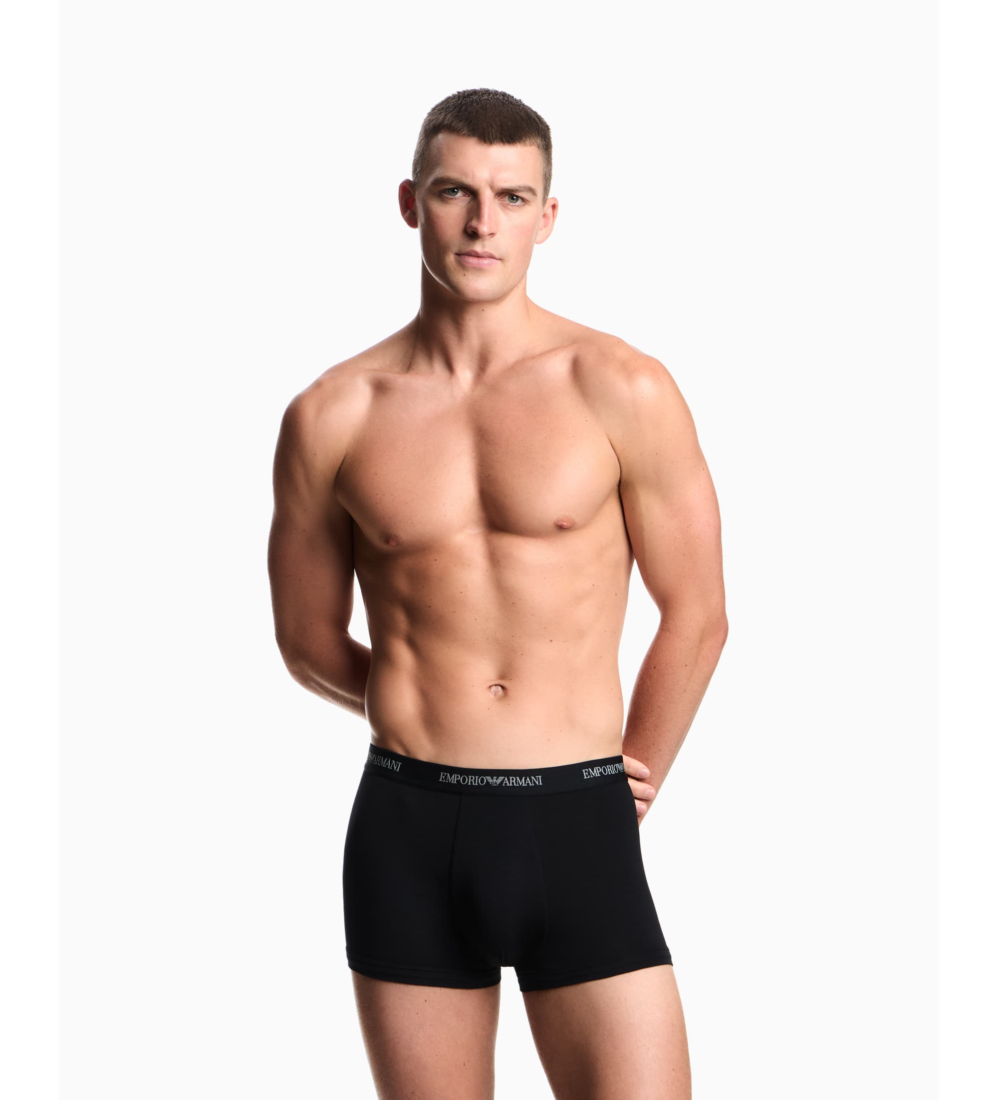 Emporio Armani dla m??czyzn. EM000259_AF14132 Set 3 Bokserki z elastycznej bawe?nianej dzianiny Essential czarne (XXL), Czarny, Odzież