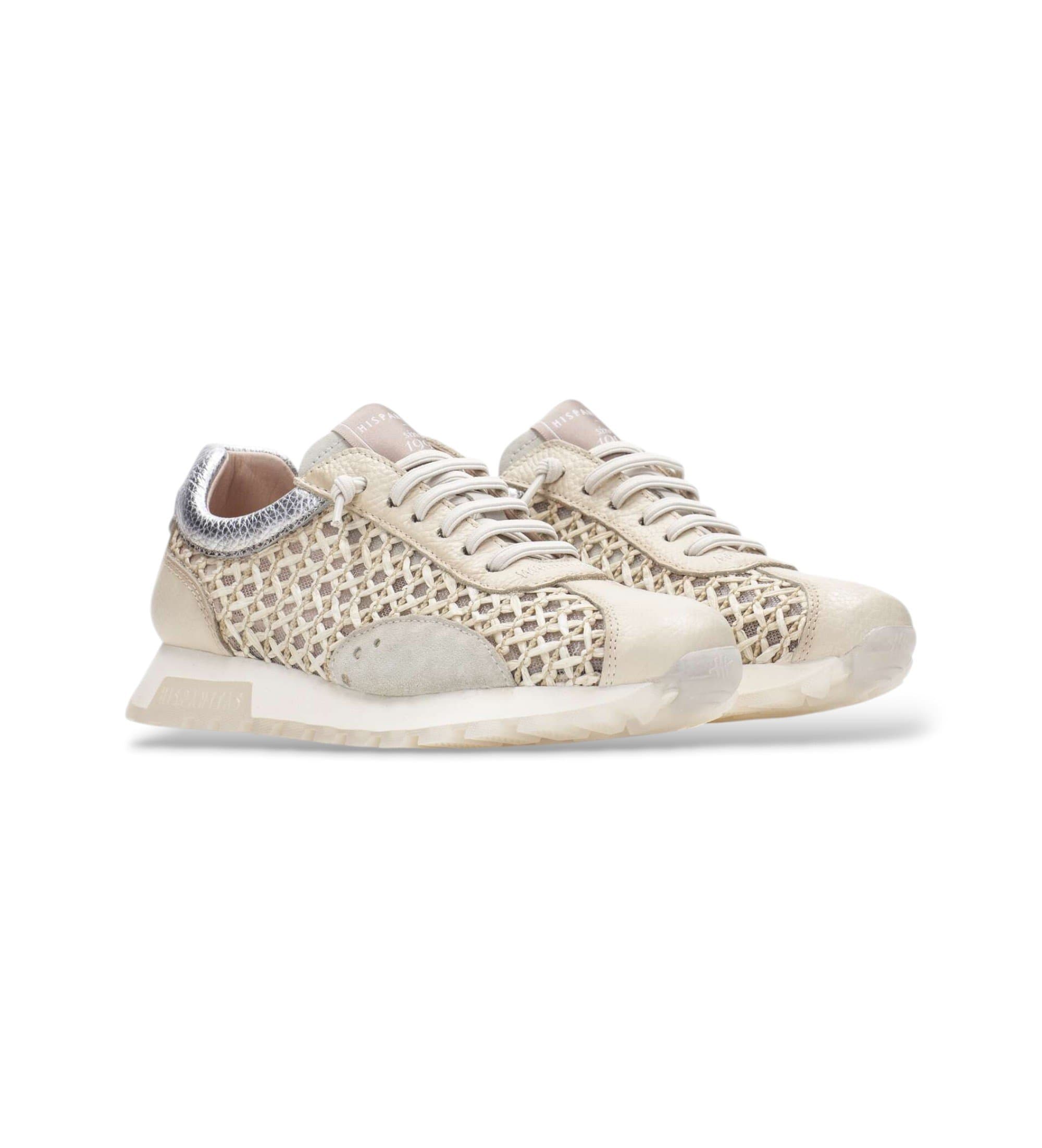Hispanitas dla kobiet. RHV264741 Sneakersy Oregon w kolorze beżowym (39), Skóra, Mapa, Smycze, Zwykły