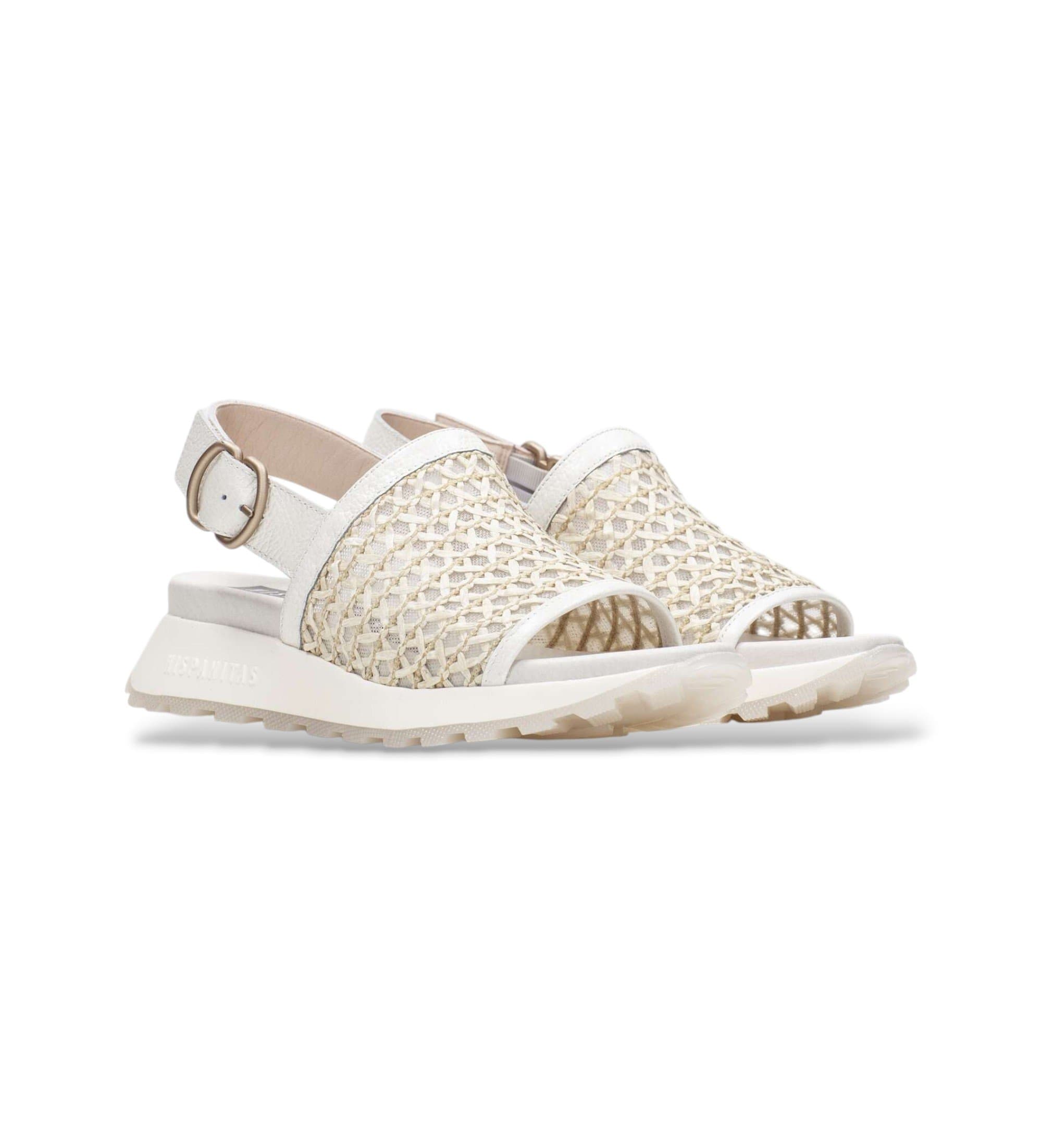 Hispanitas dla kobiet. RHV264757 Sandały Ambar off-white (41), Skóra, Biały, 3 do 5 cm, Klamra, Zwykły