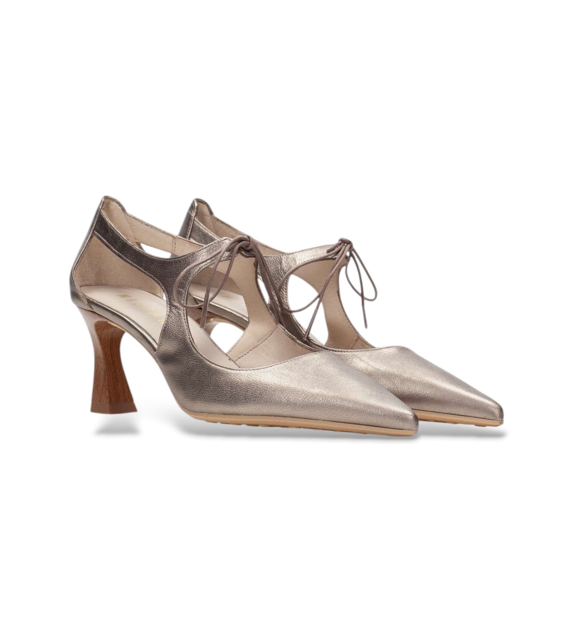 Hispanitas dla kobiet. HV264802 Szare buty Giorgia (40), Skóra, 5 do 8 cm, Smycze, Zwykły, Impreza, Taupe