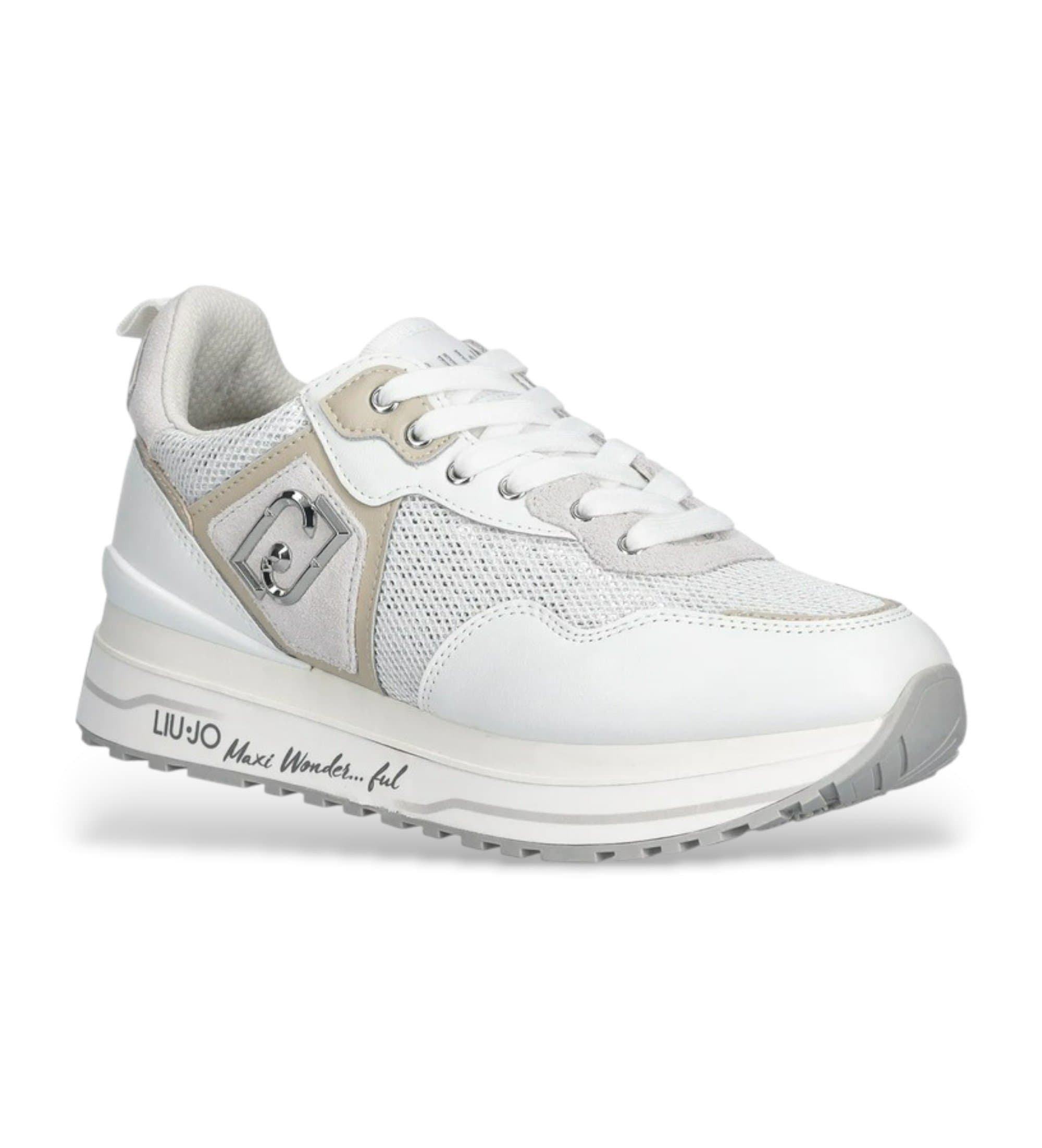 Liu Jo dla kobiet. BA6009PX07701111 Trenerzy Maxi Wonder 01 biały (41), Skóra, 3 do 5 cm, Smycze, Zwykły