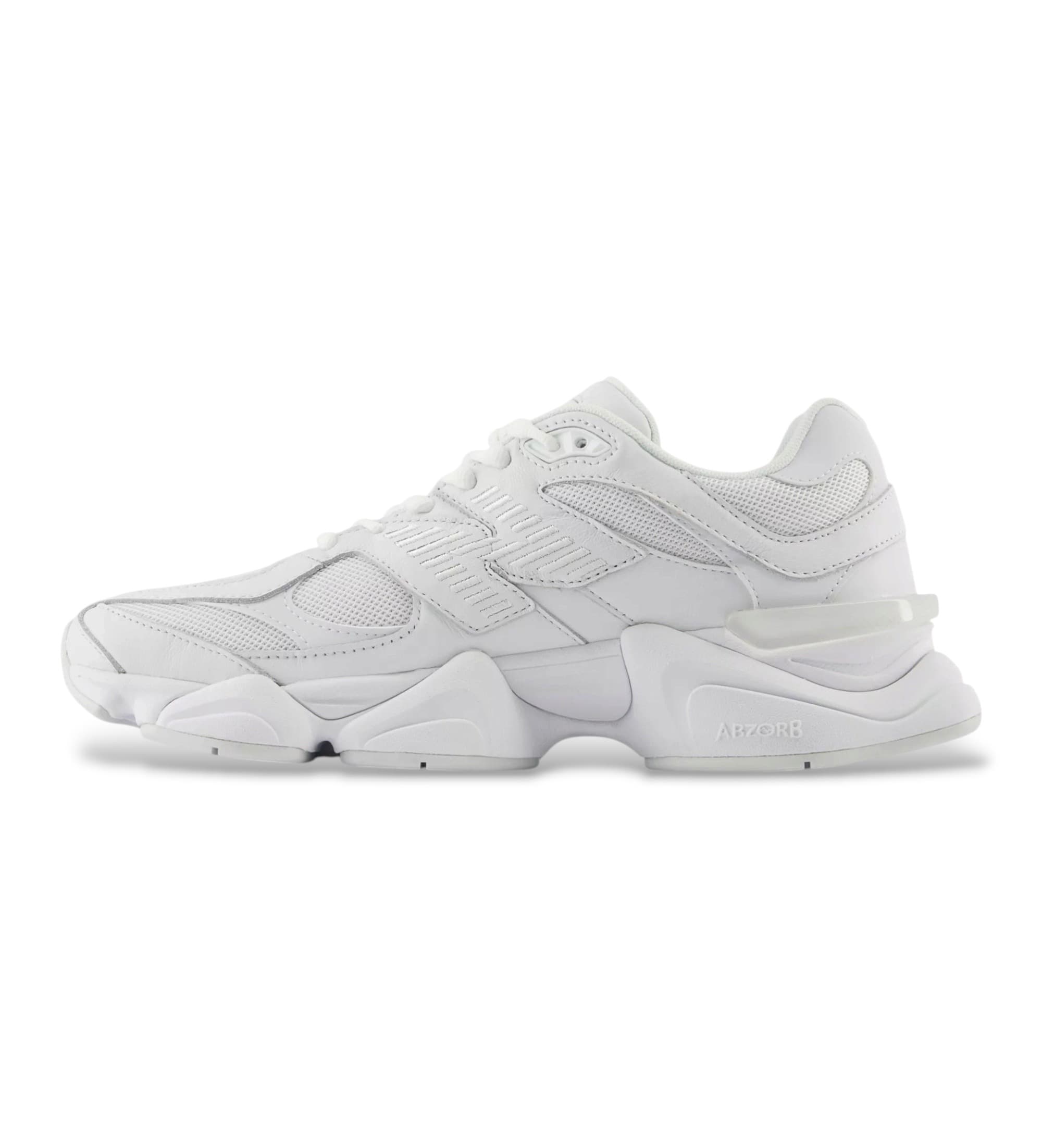 New Balance uniseks. U9060V1 Skórzane trampki 9060, białe (44.5), Biały, Mapa, Skóra dwoinowa, Smycze, Zwykły