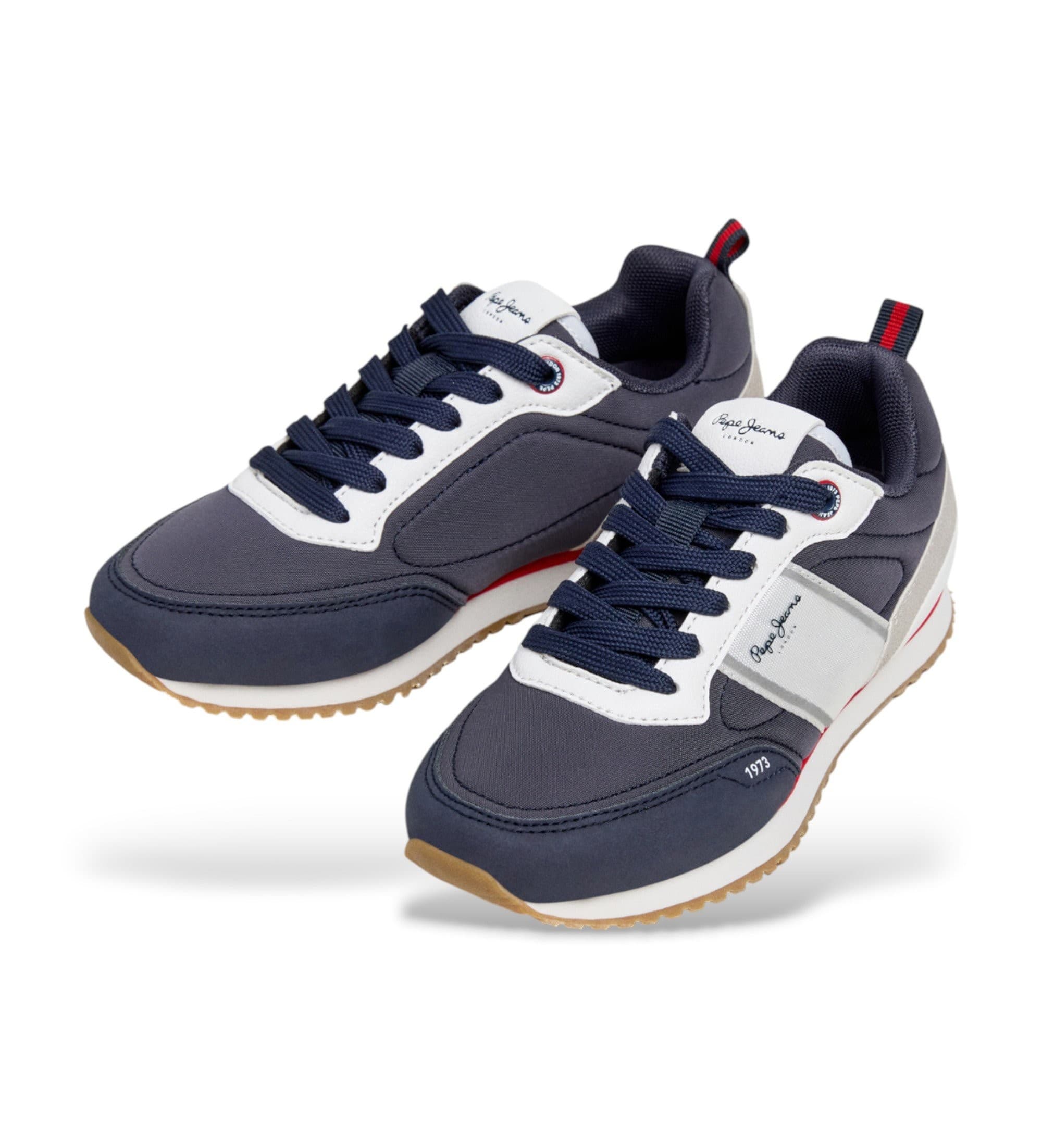 Pepe Jeans uniseks dla dzieci. PBS400007 Buty sportowe Dublin w kolorze granatowym (32), Mapa, Smycze, Zwykły, Marino, moda dzieci?ca