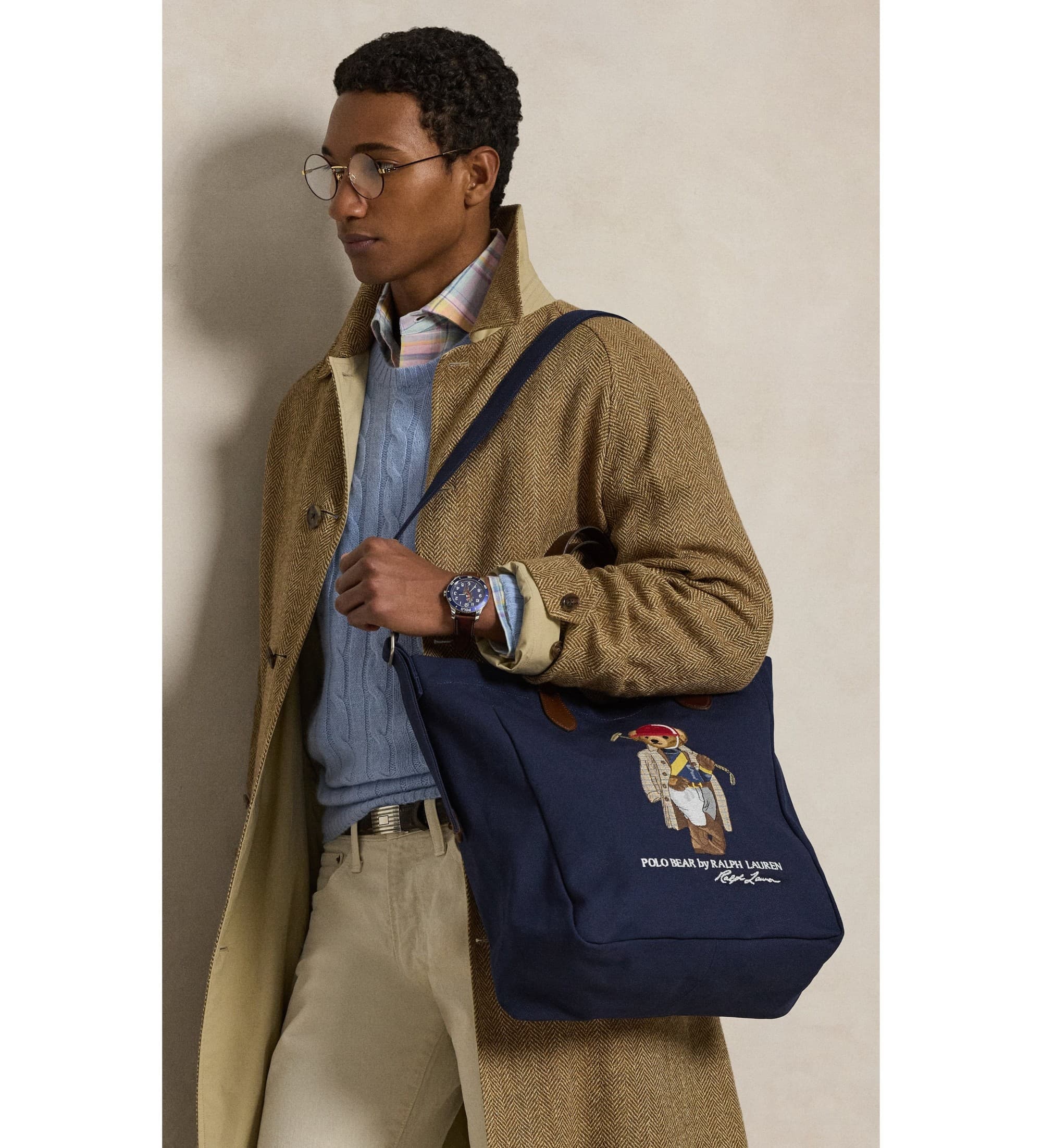 Polo Ralph Lauren dla m??czyzn. 405P08098001 Płócienna torba z granatową koszulką polo z niedźwiedziem (OSFA), Zwyk