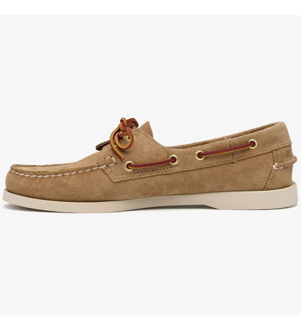 Sebago dla kobiet. 77131JW Brązowe skórzane mokasyny Portland (39), Skóra, Brązowy, Mapa, Smycze, Zwykły