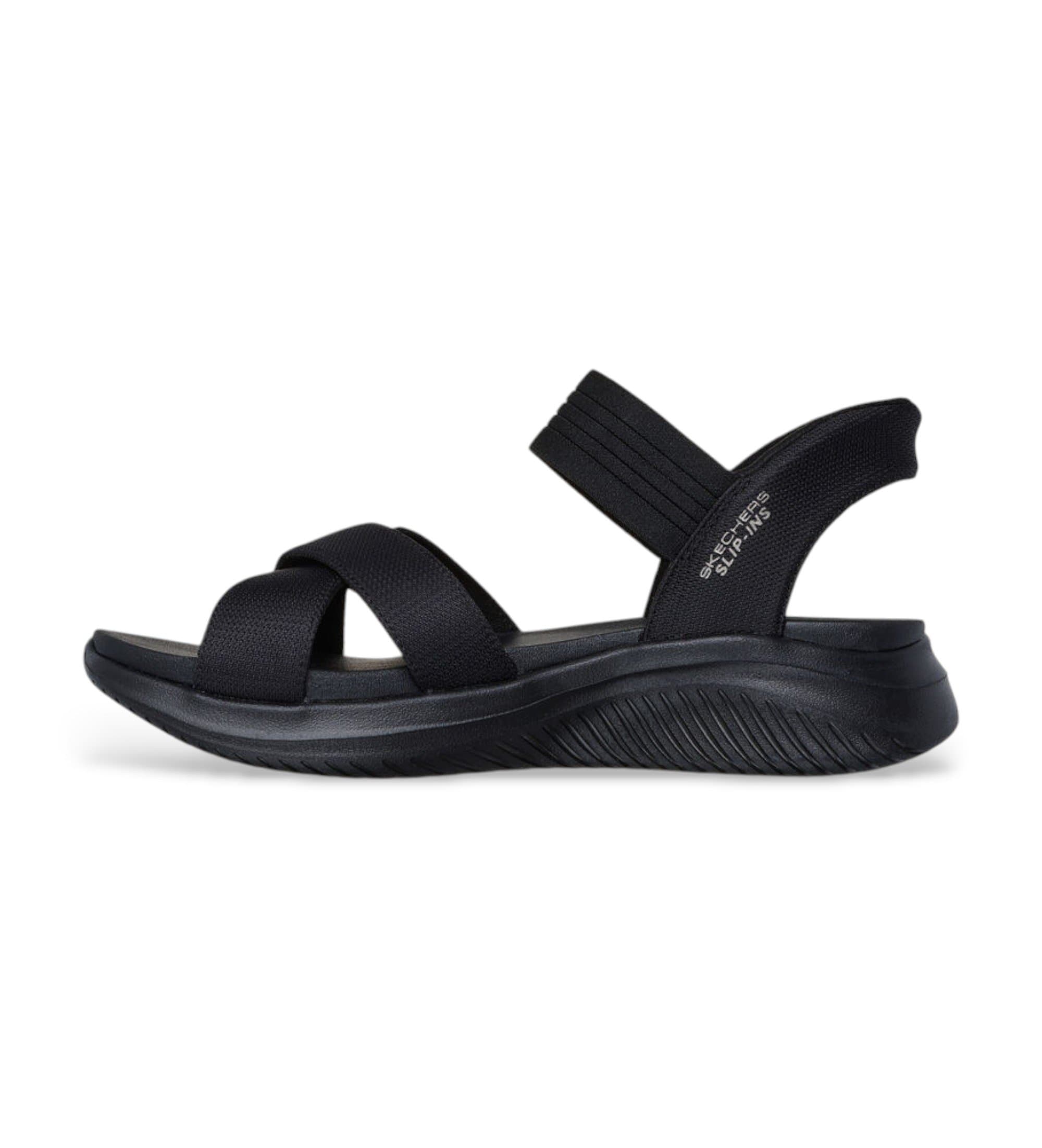 Skechers dla kobiet. 119975 Sandały Slip-ins Ultra Flex 3.0 Never Better czarne (36), Czarny, 3 do 5 cm, Brak, Zwykły