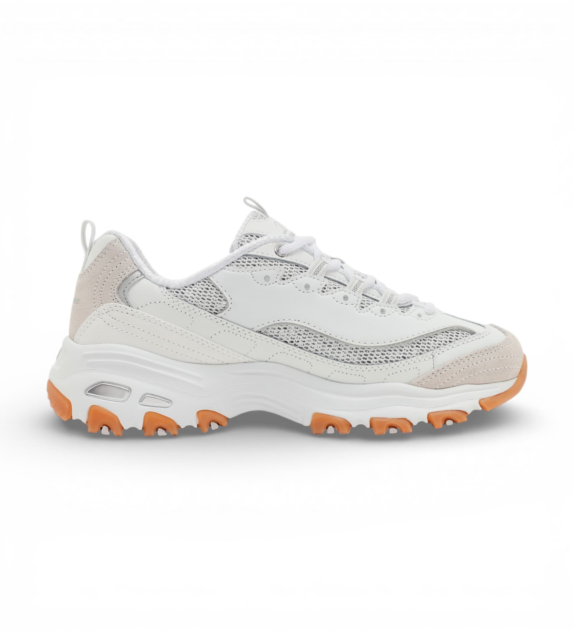 Skechers dla kobiet. 150724 Buty sportowe D'Lites Stellar Shimmer białe (40), Biały, Mapa, Smycze, Zwykły