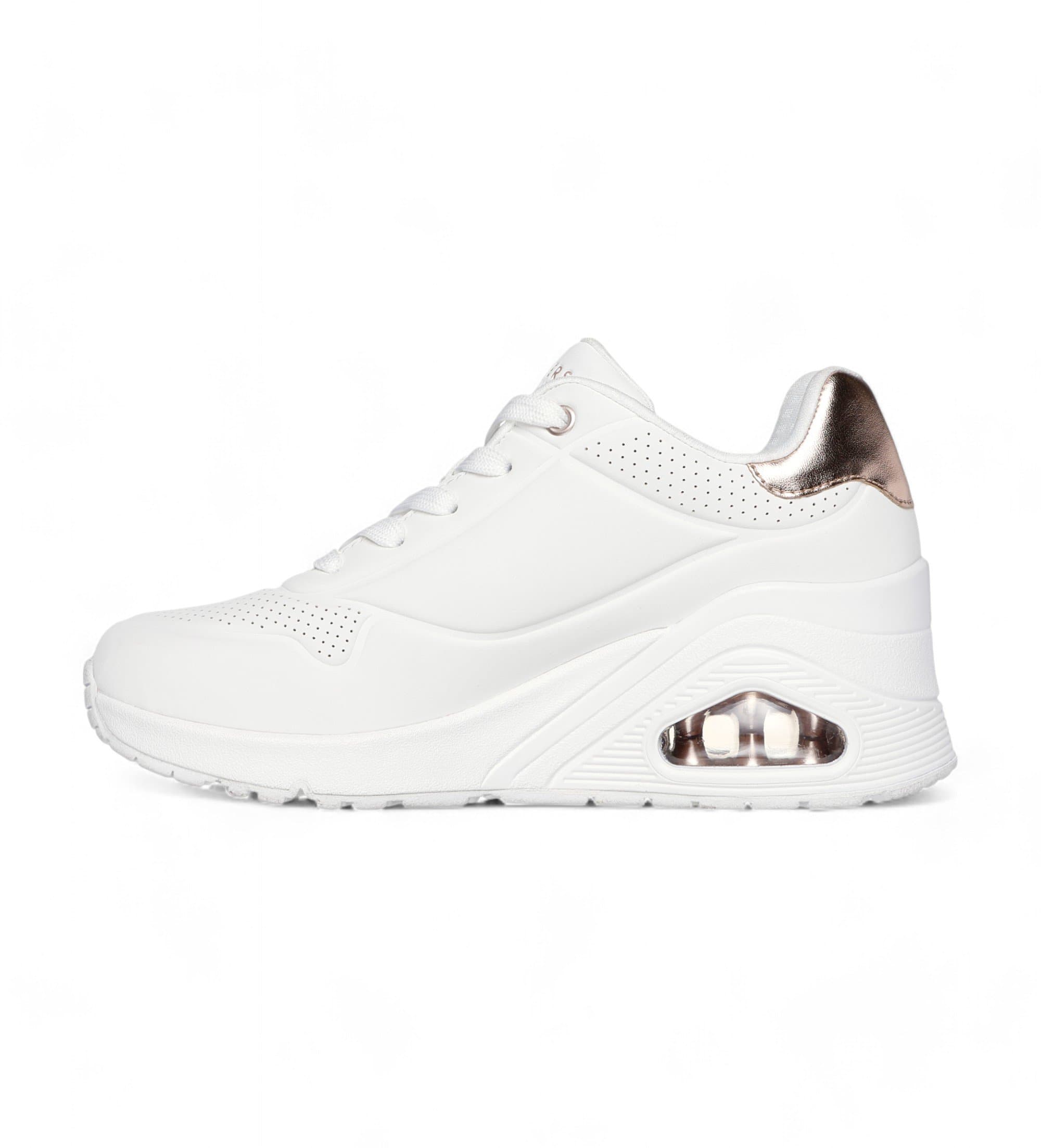 Skechers dla kobiet. 177520 Uno Wedge Hi Steps Sneakers biały (39), 3 do 5 cm, Smycze, Zwykły