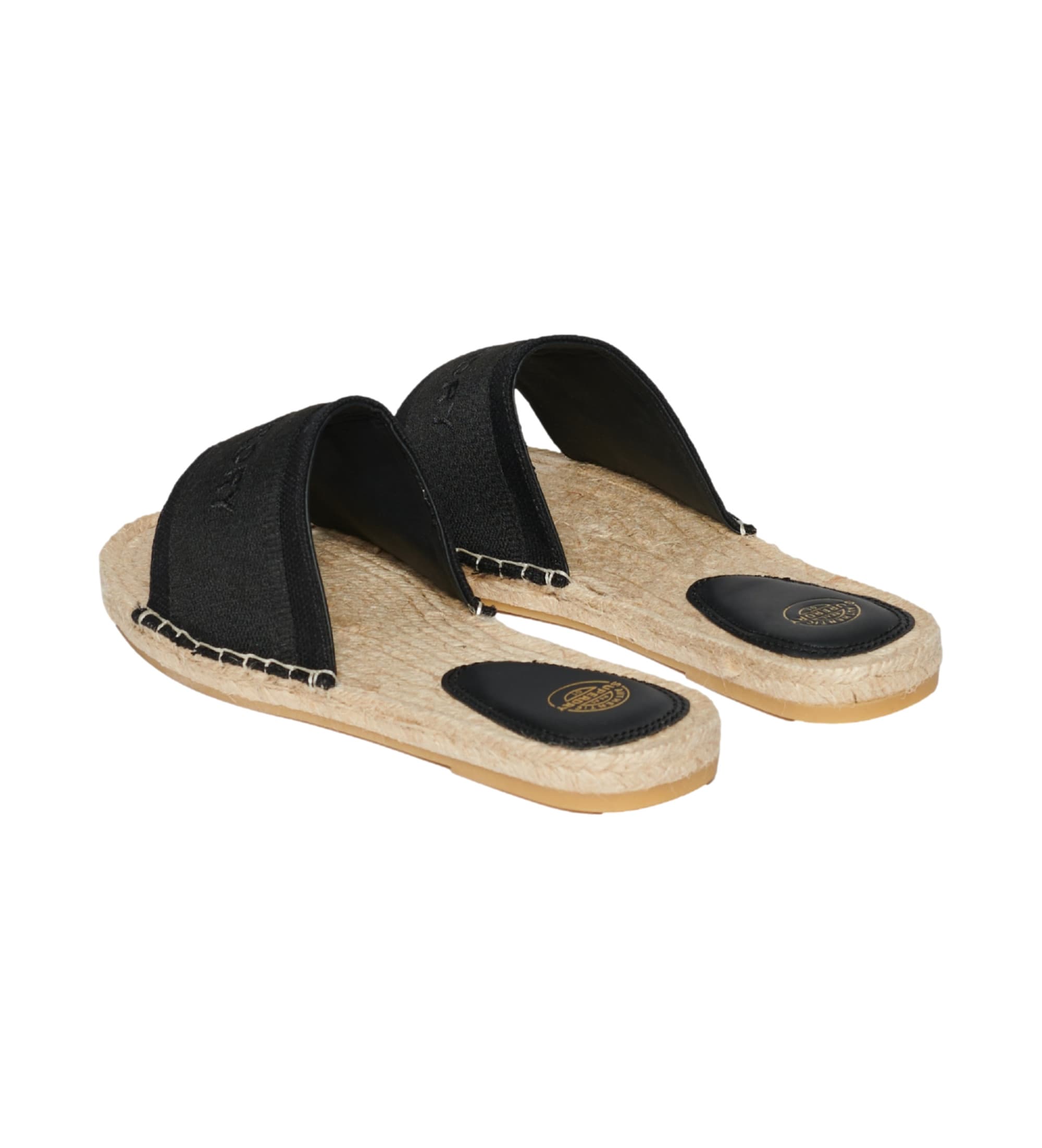 Superdry dla kobiet. WF310223A Czarne płócienne espadryle (37), Czarny, Tkanina, Mapa, Brak, Zwykły