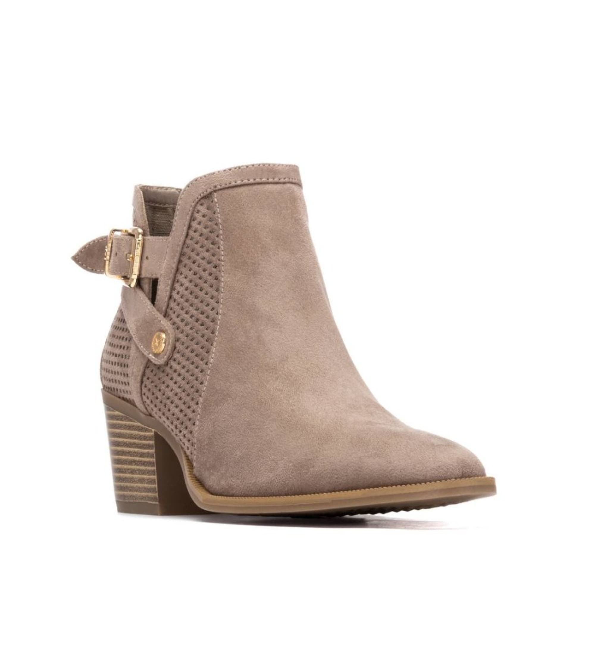 Xti dla kobiet. 14526506-TAUPE Buty za kostkę 145265 taupe (38), Brązowy, 3 do 5 cm, Zamek błyskawiczny, Zwykły