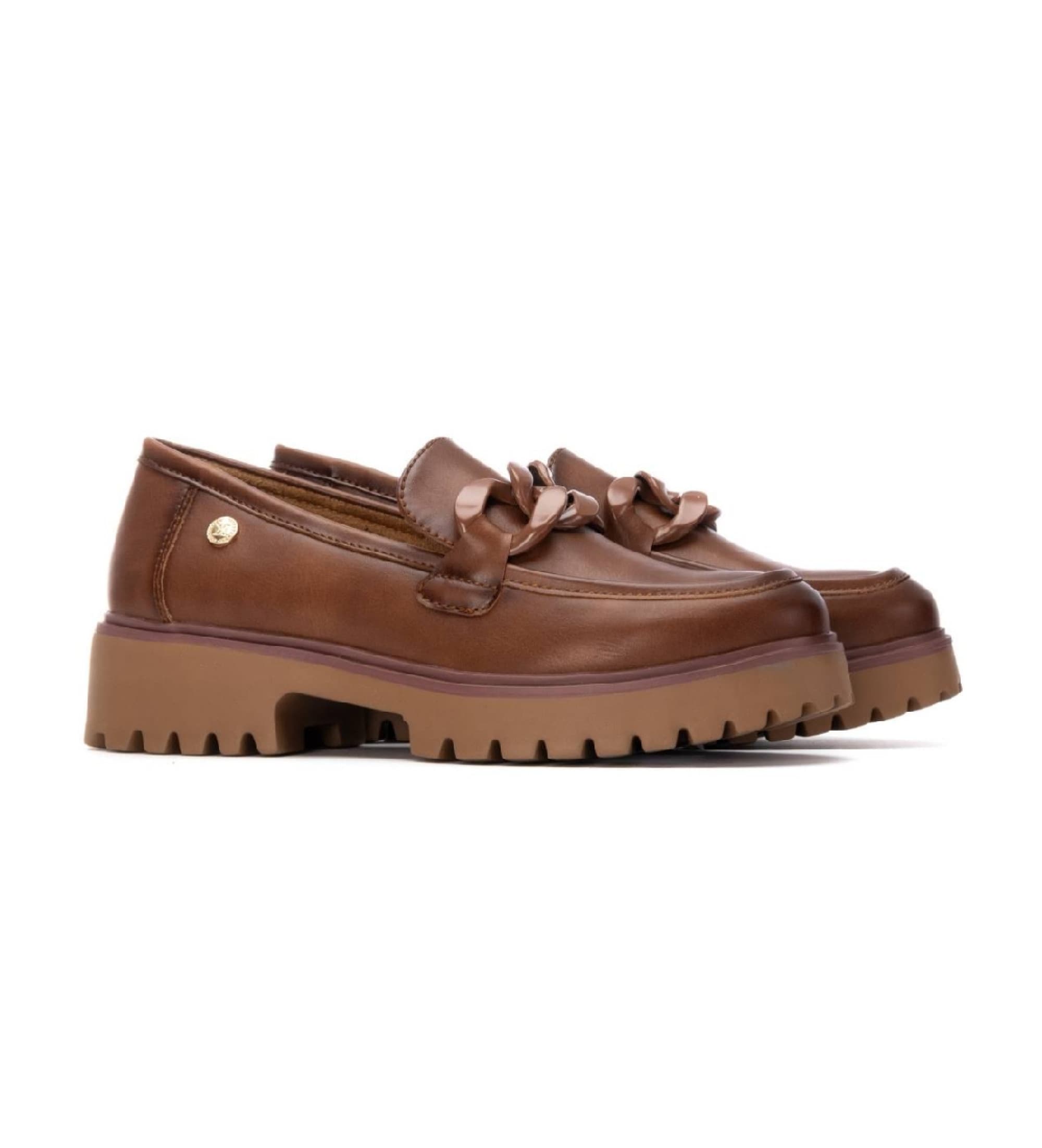 Xti dla kobiet. 14449103-CAMEL Mokasyny 144491 brązowy (35), 3 do 5 cm, Brak, Zwykły, Klasyczny