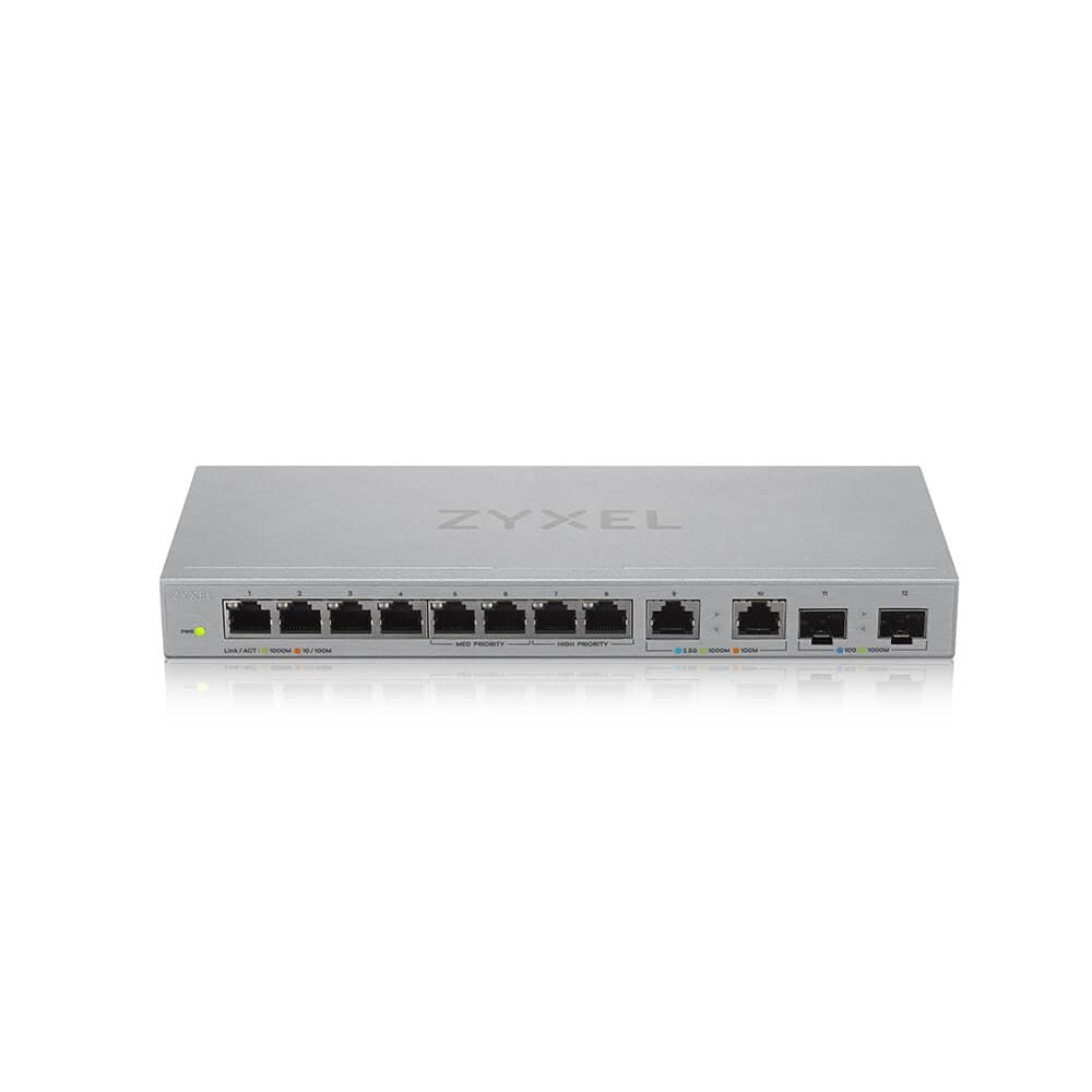 Zyxel Przełącznik 12-Port Gigabit Unmanaged Switch with 8-Port 1G + 2-Port 2.5G + 2-Port SFP+ XGS1010-12-ZZ0102F