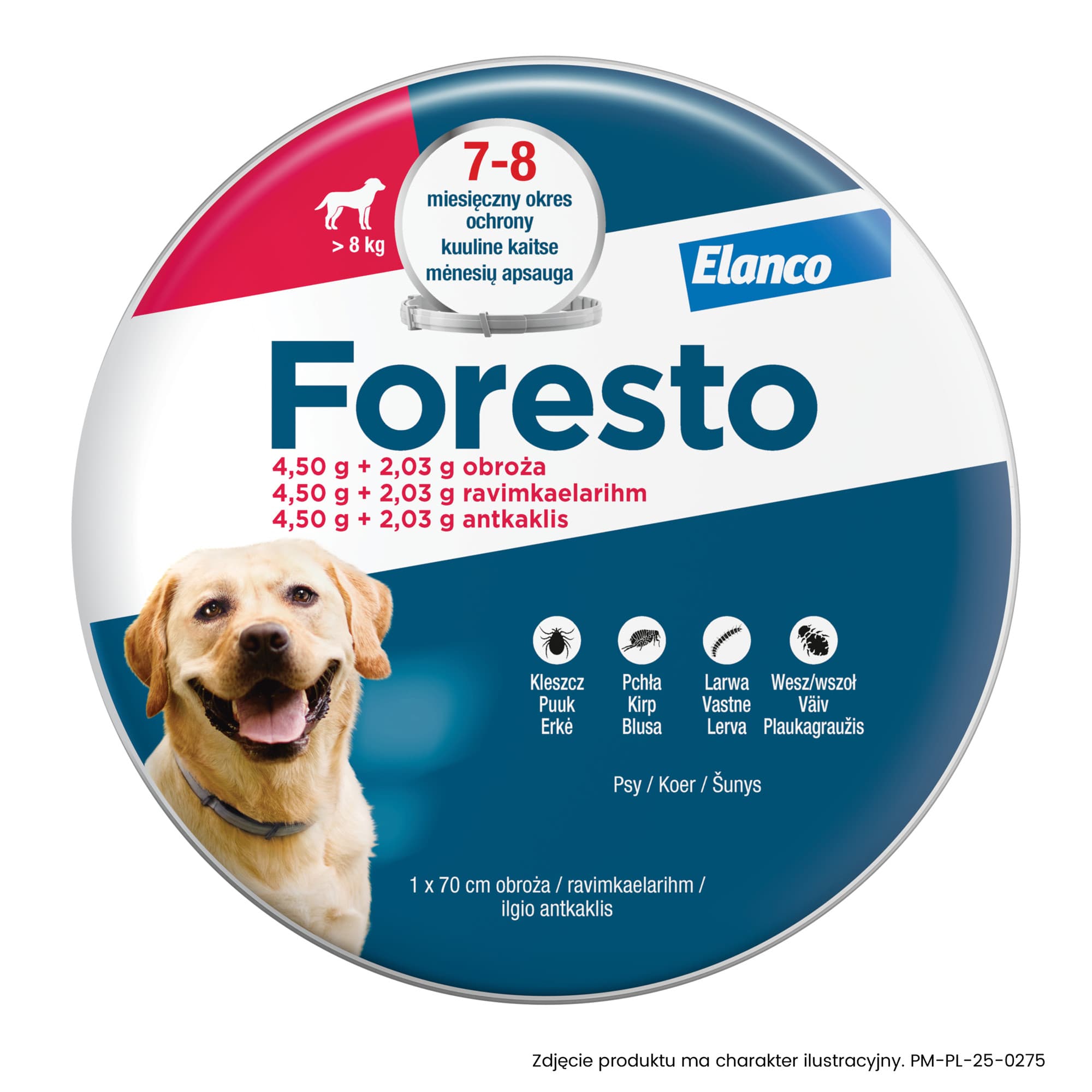 ELANCO Foresto - obroża przeciw kleszczom i pchłom dla psa powyżej 8kg (70cm)