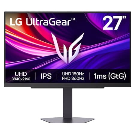 27-calowy monitor gamingowy LG UltraGear™ z częstotliwością odświeżania 180 Hz, rozdzielczością 4K UHD, trybem Dual-Mode, pokryciem