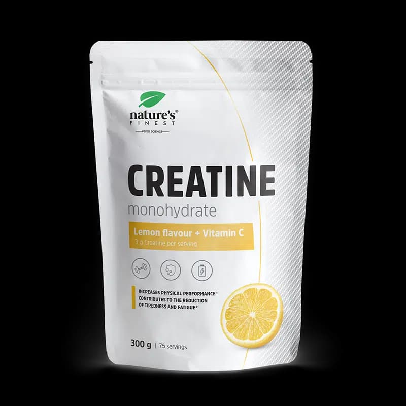 Nature's Finest Creatine Monohydrate Lemon | kreatyna z witaminą C + smakiem cytrynowym | monohydrat kreatyny, witamina C + kurkuma