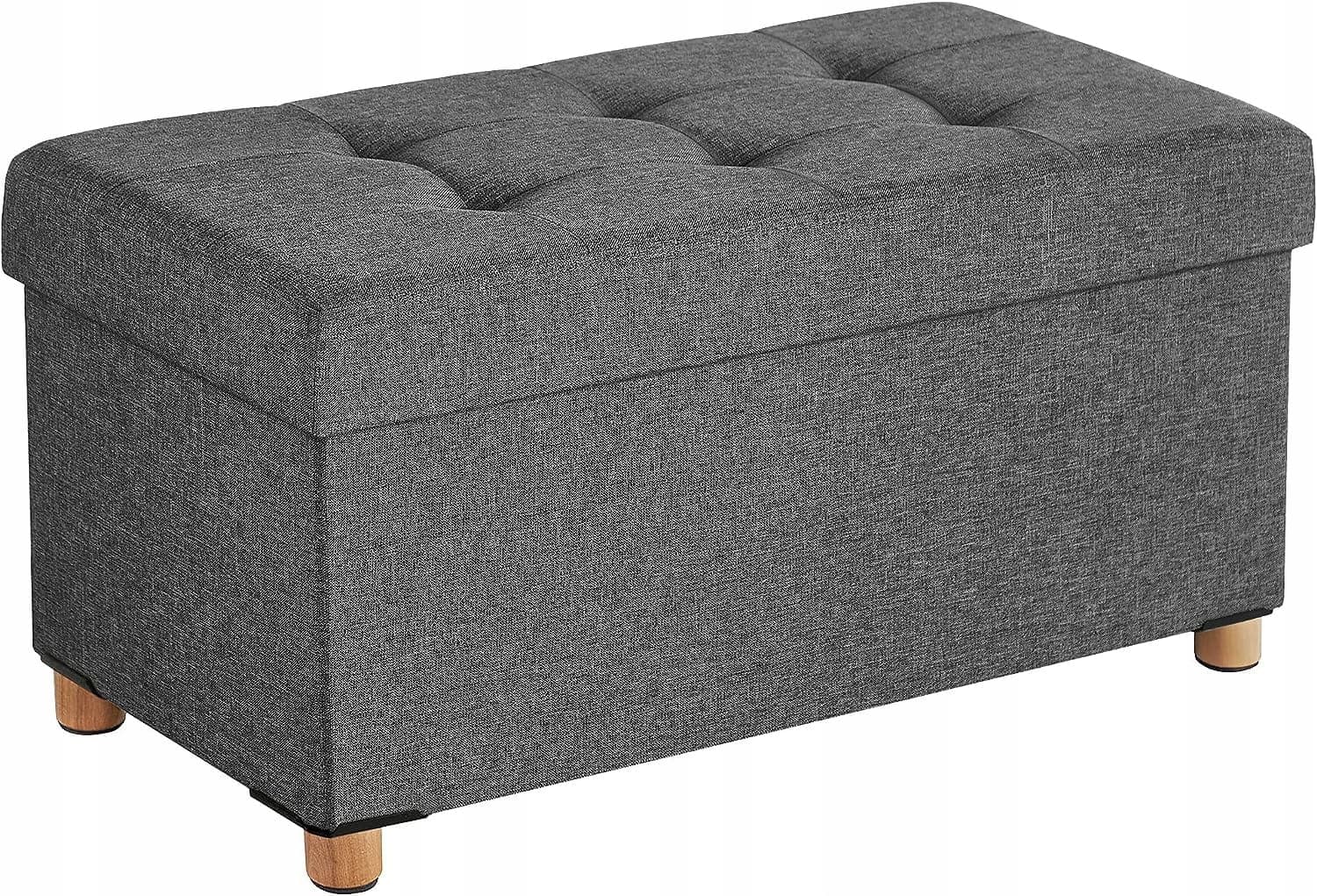 Ławka ZE SCHOWKIEM do siedzenia 76 x 40 x 38 PUFA podnóżek TABORET szary