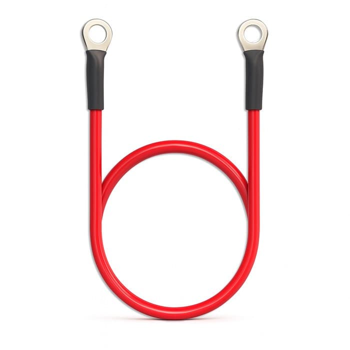 Qoltec Przewód akumulatorowy z końcówkami konektorowymi M8 | Kabel z oczkiem 8mm | 60cm | Czerwony