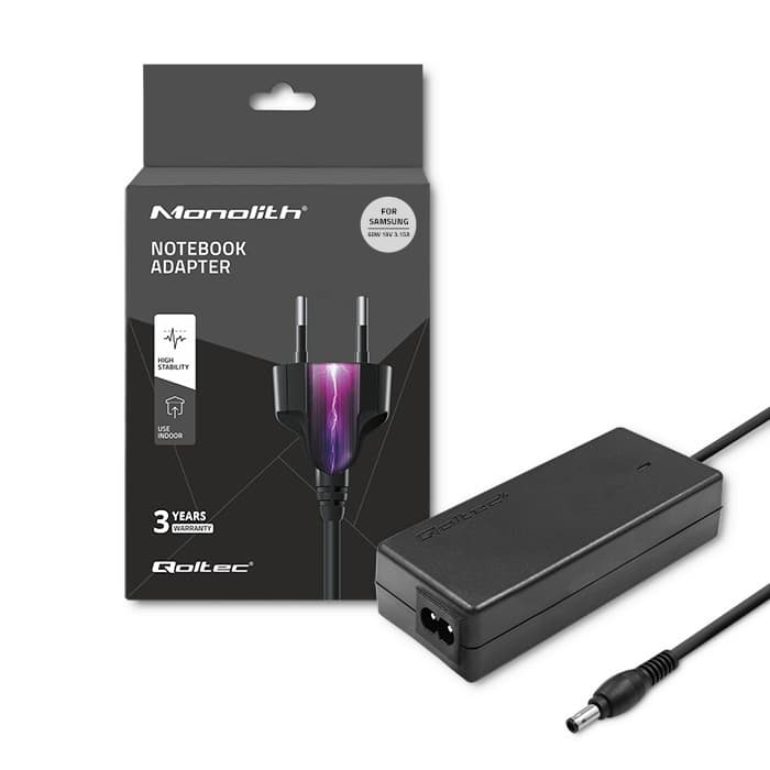Qoltec Zasilacz dedykowany do Samsung 60W | 19V | 3.15A | 5.5*3.5+pin