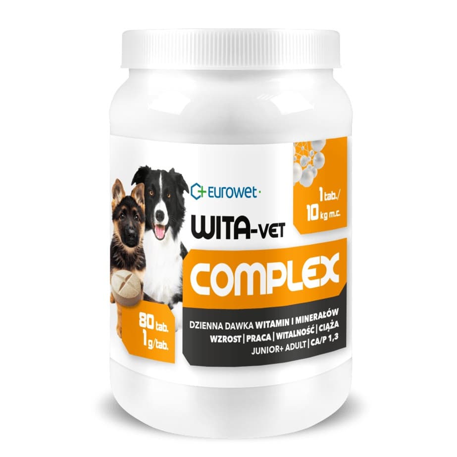 EUROWET Wita-Vet Complex - suplementy dla psa - 80 tabletek